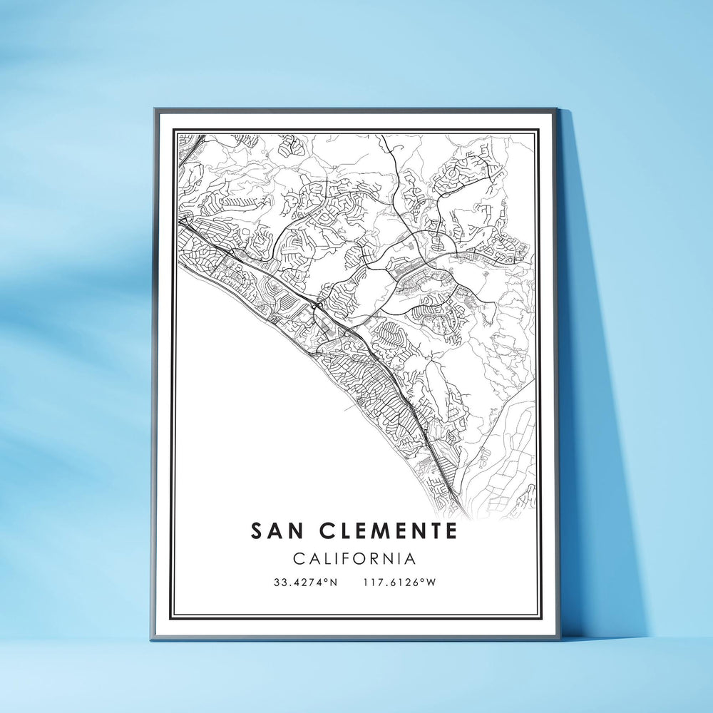 San Clemente, California Modern City Map Print