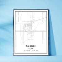 
              Garner, Iowa Modern Map Print 
            