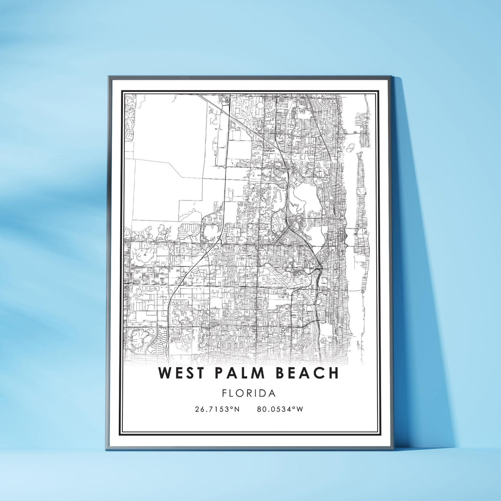 West Palm Beach, Florida Modern Map Print 