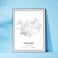 
              Iceland, Europe Modern Style Map Print 
            