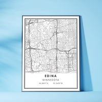 
              Edina, Minnesota Modern City Map Print
            