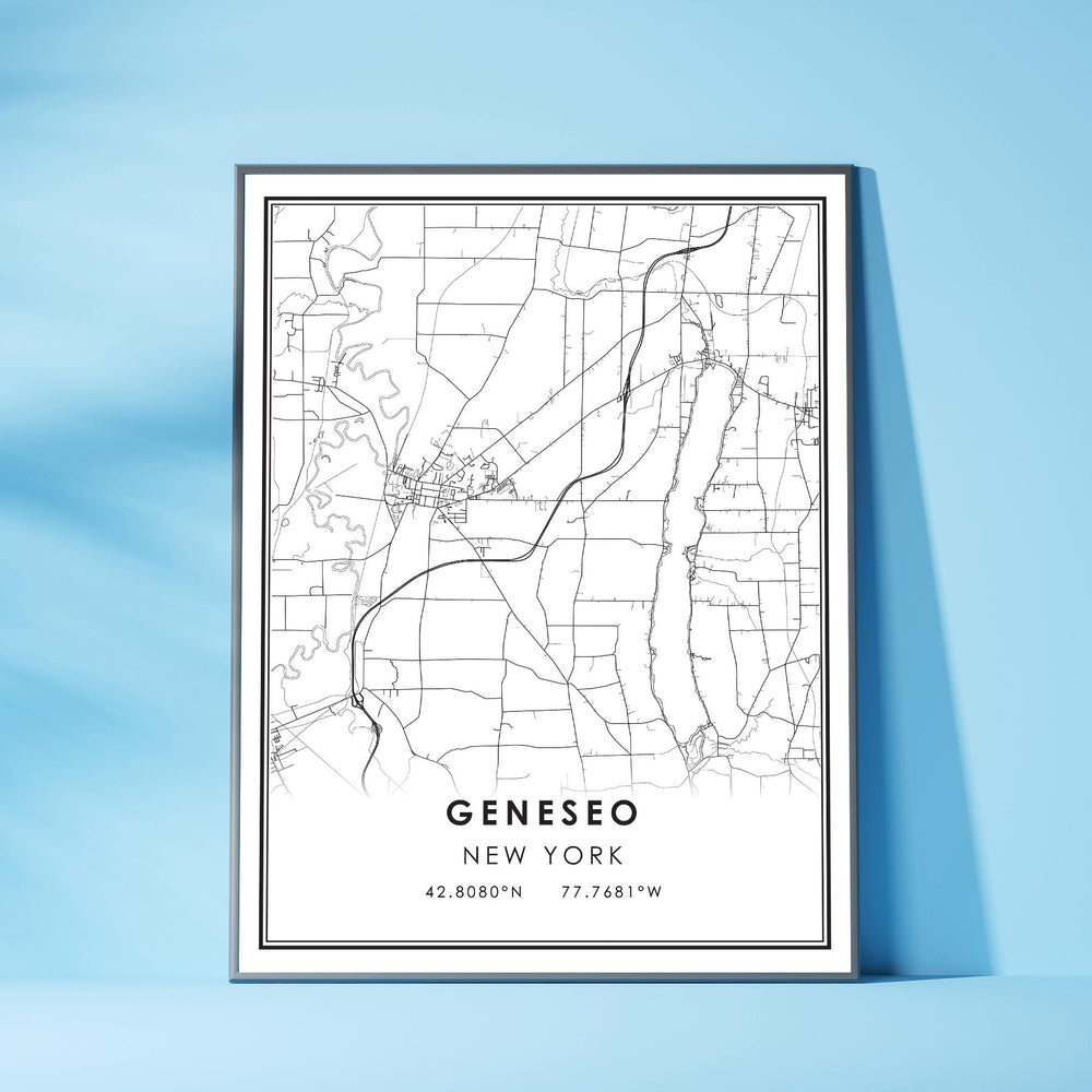 Geneseo, New York Modern Map Print 