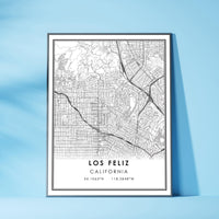 
              Los Feliz, California Modern Map Print 
            