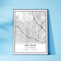 Los Feliz, California Modern Map Print 