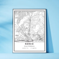 Norco, California Modern Map Print