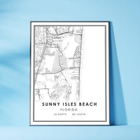 
              Sunny Isles Beach, Florida Modern Map Print 
            