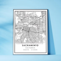 
              Sacramento, California Modern Map Print
            