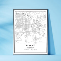  Albany, Georgia Modern Map Print 