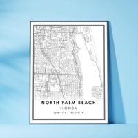 
              North Palm Beach, Florida Modern Map Print 
            