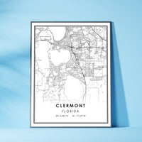 
              Clermont, Florida Modern Map Print 
            