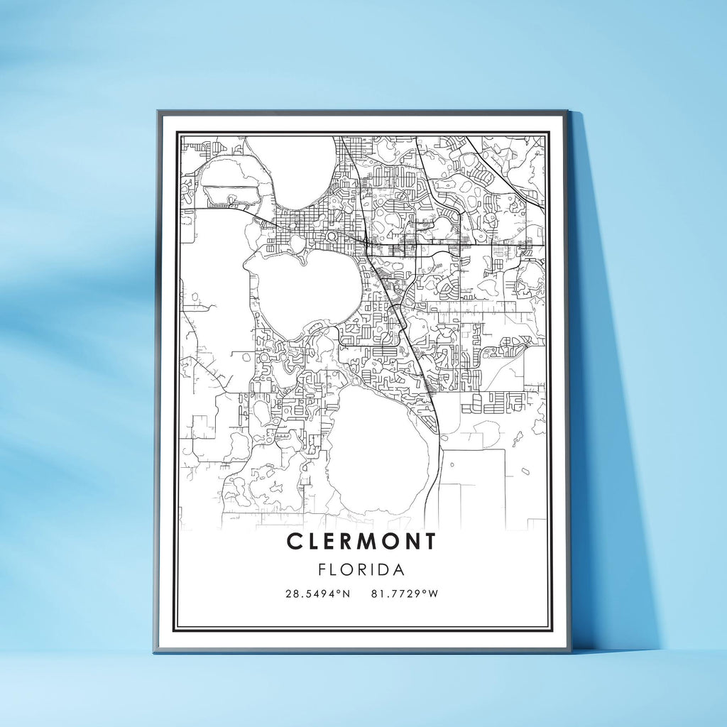 Clermont, Florida Modern Map Print 