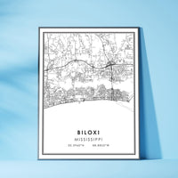 
              Biloxi, Mississippi Modern Map Print
            