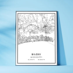 Biloxi, Mississippi Modern Map Print