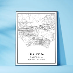 Isla Vista, California Modern Map Print 