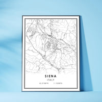 
              Siena, Italy Modern Style Map Print
            