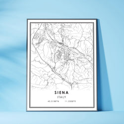 Siena, Italy Modern Style Map Print