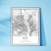 
              Kyiv, Ukraine Modern Style Map Print 
            