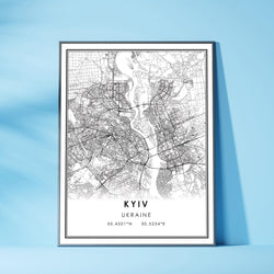 Kyiv, Ukraine Modern Style Map Print 