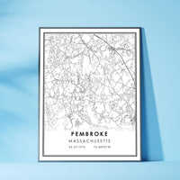 
              Pembroke, Massachusetts Modern Map Print 
            