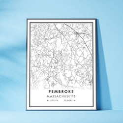 Pembroke, Massachusetts Modern Map Print 