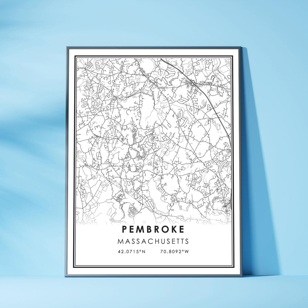 Pembroke, Massachusetts Modern Map Print 
