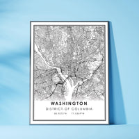 Washington, District of Columbia Modern Map Print 