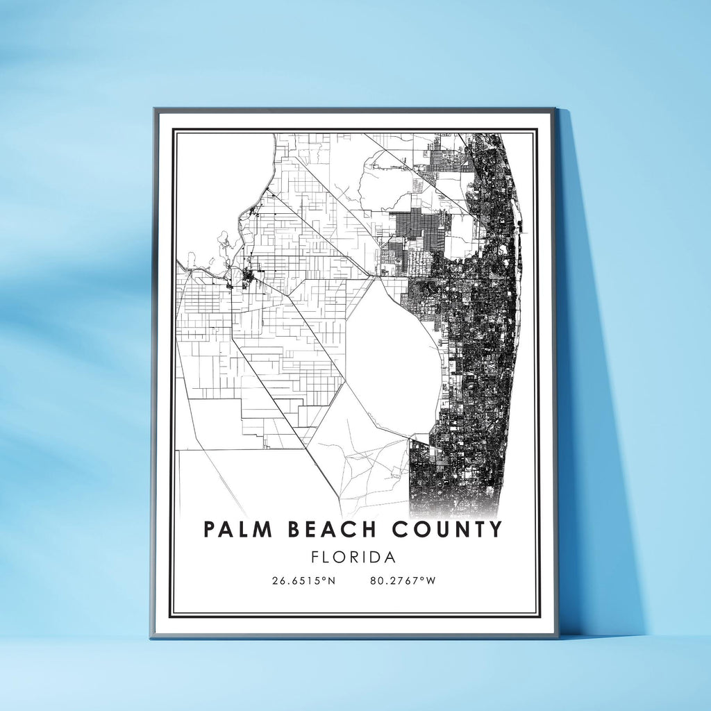 Palm Beach County, Florida Modern Map Print