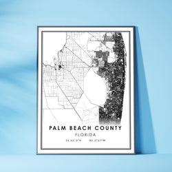 Palm Beach County, Florida Modern Map Print