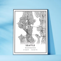 
              Seattle, Washington Modern Map Print
            