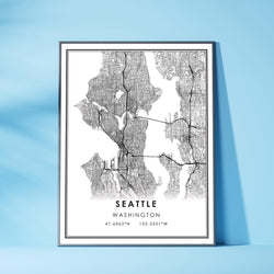 Seattle, Washington Modern Map Print