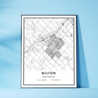 
              Milton, Ontario Modern Style Map Print 
            