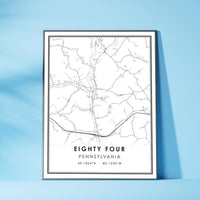 Eighty Four, Pennsylvania Modern Map Print 