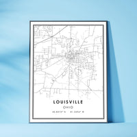 Louisville, Ohio Modern Map Print 