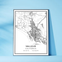 
              Vallejo, California Modern Map Print 
            