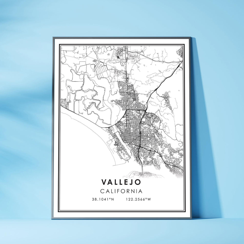 Vallejo, California Modern Map Print 