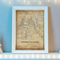 Fredericksburg Virginia Vintage Style Map Print 
