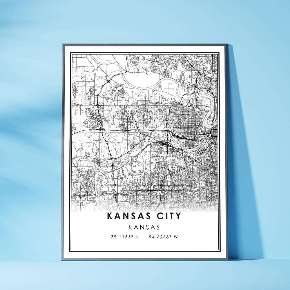 Kansas City, Kansas Modern Map Print