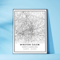 
              Winston-Salem, North Carolina Modern Map Print 
            