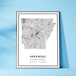 Arkansas, United States Modern Style Map Print 