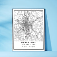 
              Manchester, New Hampshire Modern Map Print
            