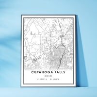 
              Cuyahoga Falls, Ohio Modern Map Print 
            
