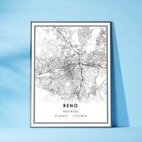 Reno, Nevada Modern Map Print 