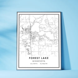 Forest Lake, Minnesota Modern Map Print 