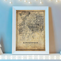 Albuquerque, New Mexico Vintage Style Map Print 