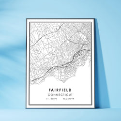 Fairfield, Connecticut Modern Map Print 
