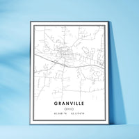 Granville, Ohio Modern Map Print 