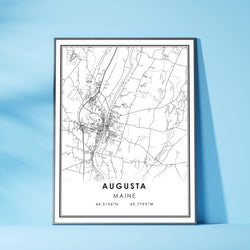 Augusta, Maine Modern Map Print 