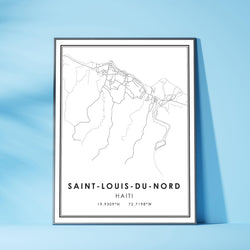 Saint Louis du Nord, Haiti Modern Style Map Print 