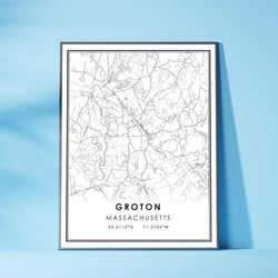 Groton, Massachusetts Modern Map Print 