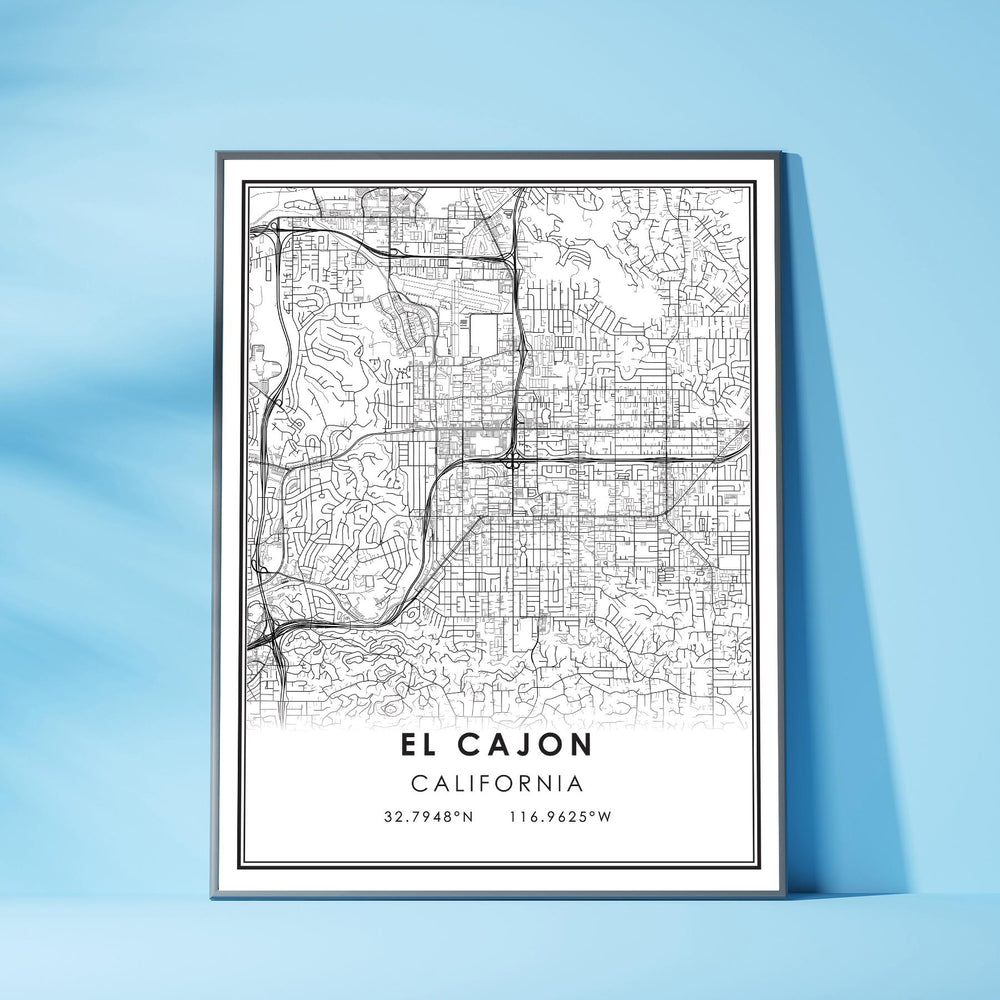 El Cajon, California Modern Map Print 